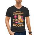 Cat Shirts For Women Book Lover Shirt Cats And Books Men's V-Neck T-Shirt
