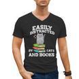 Cats And Books Read Reading Librarian Book Across America Men's V-Neck T-Shirt