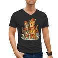 Cats Reading Books Christmas Tree Men's V-Neck T-Shirt