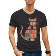 Cats Reading Books Librarian Library Readers Men's V-Neck T-Shirt