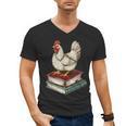Chicken Books Back To School First Day Of School Boys Girls Men's V-Neck T-Shirt