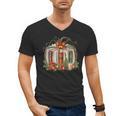 Christmas Book Pumpkin Reading Holiday Lovers Teacher Men's V-Neck T-Shirt Christmas Book Pumpkin Reading Holiday Lovers Teacher Men's V-Neck T-Shirt