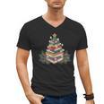 Christmas Book Reading Reader Xmas Bibliophile -Adult Christmas Tree Book Modern Men's V-Neck T-Shirt