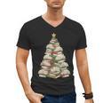 Christmas Book Tree Teacher Book Lover Xmas Librarian Men's V-Neck T-Shirt Christmas Book Tree Teacher Book Lover Xmas Librarian Men's V-Neck T-Shirt