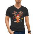 Christmas Librarian Reindeer Xmas Book Teachers Love Reading Men's V-Neck T-Shirt