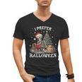 Christmas Outfit I Prefer Halloween Book Reading Skeleton Men's V-Neck T-Shirt Christmas Outfit I Prefer Halloween Book Reading Skeleton Men's V-Neck T-Shirt