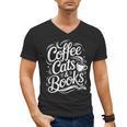 Coffee Cats & Books Reading Book Lover Reader Men's V-Neck T-Shirt Coffee Cats & Books Reading Book Lover Reader Men's V-Neck T-Shirt