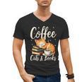 Coffee Cats And Books Lover For Women & Men Coffee Men's V-Neck T-Shirt Coffee Cats And Books Lover For Women & Men Coffee Men's V-Neck T-Shirt