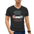 Coffee Crochet Good Book Bookish Yarn Crafter Men's V-Neck T-Shirt Coffee Crochet Good Book Bookish Yarn Crafter Men's V-Neck T-Shirt