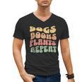 Colorful Dogs Books Plants Repeat Men's V-Neck T-Shirt Colorful Dogs Books Plants Repeat Men's V-Neck T-Shirt