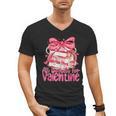 Coquette Bow All Booked For Valentines Teacher Book Men's V-Neck T-Shirt
