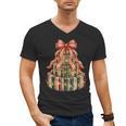 Coquette Christmas Book Tree Xmas Lights Librarian Teacher Men's V-Neck T-Shirt Coquette Christmas Book Tree Xmas Lights Librarian Teacher Men's V-Neck T-Shirt