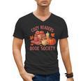 Cozy Readers Book Society Teacher Reading Floral Pumpkin Tee Men's V-Neck T-Shirt Cozy Readers Book Society Teacher Reading Floral Pumpkin Tee Men's V-Neck T-Shirt