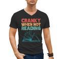 Cranky When Not Reading Retro Vintage Book Lover Men's V-Neck T-Shirt