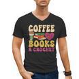 Crochet Coffee Reading Books Crocheter Crocheting Men's V-Neck T-Shirt Crochet Coffee Reading Books Crocheter Crocheting Men's V-Neck T-Shirt