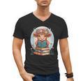 Cute Baby Highland Cow Reading Book Bookworm For Men Women Men's V-Neck T-Shirt Cute Baby Highland Cow Reading Book Bookworm For Men Women Men's V-Neck T-Shirt