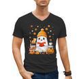 Cute Beanie Ghost Bookworm Cozy Book Reading Halloween Men's V-Neck T-Shirt Cute Beanie Ghost Bookworm Cozy Book Reading Halloween Men's V-Neck T-Shirt