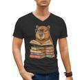 Cute Capybara Reading Books Animal Capybara Bookworms Men's V-Neck T-Shirt Cute Capybara Reading Books Animal Capybara Bookworms Men's V-Neck T-Shirt