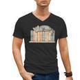 Cute Cat Sleeping On Books Men's V-Neck T-Shirt Cute Cat Sleeping On Books Men's V-Neck T-Shirt