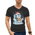 Cute Christmas Penguin Reading Book Cozy Winter Holiday Art Men's V-Neck T-Shirt Cute Christmas Penguin Reading Book Cozy Winter Holiday Art Men's V-Neck T-Shirt