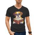 Cute Dog Boxer Reading Book Men's V-Neck T-Shirt Cute Dog Boxer Reading Book Men's V-Neck T-Shirt