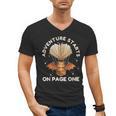 Cute Dragon Book Hot Air Balloon Adventure Fantasy Reading Men's V-Neck T-Shirt