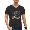 Cute Dragon Books Flower Bookworm Book Lover Men's V-Neck T-Shirt