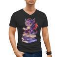 Cute Dragon Read Books Be Kind Stay Weird Book Lover Men's V-Neck T-Shirt