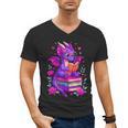 Cute Dragon Reading Books Bookworm Men's V-Neck T-Shirt Cute Dragon Reading Books Bookworm Men's V-Neck T-Shirt