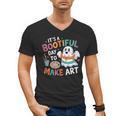 Cute Ghost Book Halloween Spooky Boo School Art Teacher Men's V-Neck T-Shirt