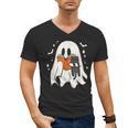 Cute Ghost Reading Book Spooky Season Halloween Costume Kids Men's V-Neck T-Shirt Cute Ghost Reading Book Spooky Season Halloween Costume Kids Men's V-Neck T-Shirt