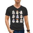 Cute Ghost Reading Books Teacher Halloween Reading Men Women Kids Men's V-Neck T-Shirt