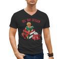 Cute Gingerbread Man Reading Book Nerd Christmas Bookish Men's V-Neck T-Shirt Cute Gingerbread Man Reading Book Nerd Christmas Bookish Men's V-Neck T-Shirt