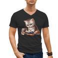 Cute Kitten Bookworm Adorable Cat With Glasses Reading Book Men's V-Neck T-Shirt