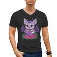 Cute Pastel Goth Bat Reading Book Men's V-Neck T-Shirt