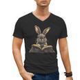 Cute Rabbit Bunny Book Lover Men's V-Neck T-Shirt