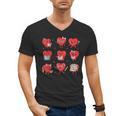 Cute Reading Hearts Valentine Day Book Lover Teacher Student Men's V-Neck T-Shirt