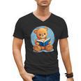 Cute Teddy Bear Reading Book Fun Men's V-Neck T-Shirt