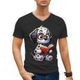 Dalmatian Reading a Book Dog Men's V-Neck T-Shirt