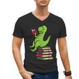 Dino Reading Read Reading Librarian Book Men Boys Kids Men's V-Neck T-Shirt Dino Reading Read Reading Librarian Book Men Boys Kids Men's V-Neck T-Shirt