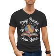 Dogs Books And Yarn Knitter Knitting Men's V-Neck T-Shirt Dogs Books And Yarn Knitter Knitting Men's V-Neck T-Shirt