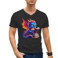 Dragon Reading a Book Bookworm Book Lover Men's V-Neck T-Shirt Dragon Reading a Book Bookworm Book Lover Men's V-Neck T-Shirt