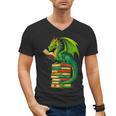 Dragon Reading Books Matching Bookworm Readers Librarian Men's V-Neck T-Shirt Dragon Reading Books Matching Bookworm Readers Librarian Men's V-Neck T-Shirt