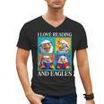 Eagle Love Reading And Eagles Child Book Lover Men's V-Neck T-Shirt Eagle Love Reading And Eagles Child Book Lover Men's V-Neck T-Shirt