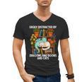 Easily Distracted By Dragons Books Cats Fantasy Book Lover Men's V-Neck T-Shirt Easily Distracted By Dragons Books Cats Fantasy Book Lover Men's V-Neck T-Shirt