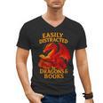 Easily Distracted By Dragons And Books Reading Men's V-Neck T-Shirt Easily Distracted By Dragons And Books Reading Men's V-Neck T-Shirt