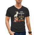 Easily Distracted By Goats And Books Goats And Book Reading Men's V-Neck T-Shirt Easily Distracted By Goats And Books Goats And Book Reading Men's V-Neck T-Shirt