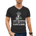 Easily Distracted By Plants & Books Plant Book Lover Men's V-Neck T-Shirt Easily Distracted By Plants & Books Plant Book Lover Men's V-Neck T-Shirt