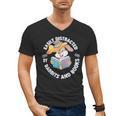 Easily Distracted By Rabbits And Books Reading Men's V-Neck T-Shirt