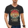 Easily Distracted By Sloths And Books Men's V-Neck T-Shirt Easily Distracted By Sloths And Books Men's V-Neck T-Shirt